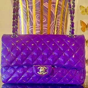 CHANEL BAG MEDIUM FLAP PATENT LEATHER EXCELLENT CONDITION 🔥